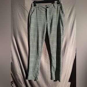 Hot Topic Black White Plaid Skinny Pants Size 28 Stretch Trouser Goth Punk